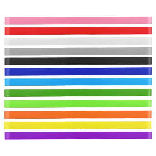 cobee Bandas de goma coloridas, 12 bandas de silicona grandes para libros, portapapeles, portátiles, cajas de cables grandes