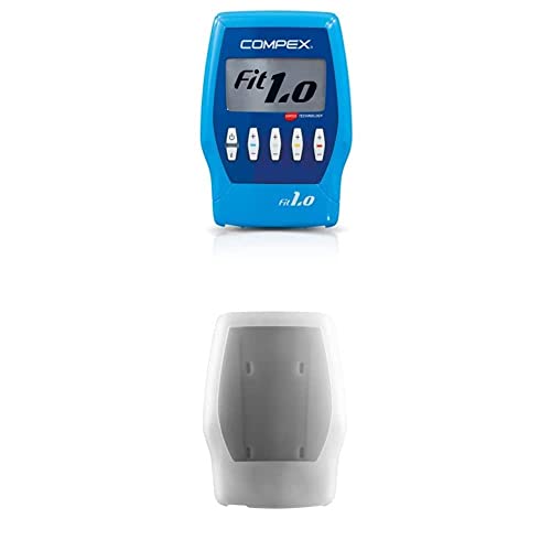 Compex Fit 1.0 Electroestimulador, Unisex, Azul Funda de protección para Adulto, Unisex, Color Blanco