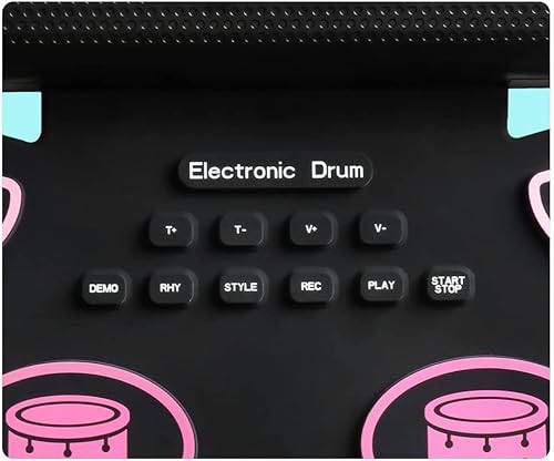 Coolmusic Tambor Electrónico Portátil E-Drum, Kit de Batería Midi Enrollable 2000mAh Recargable 9 pads 2 pedales con altavoces duales incorporados