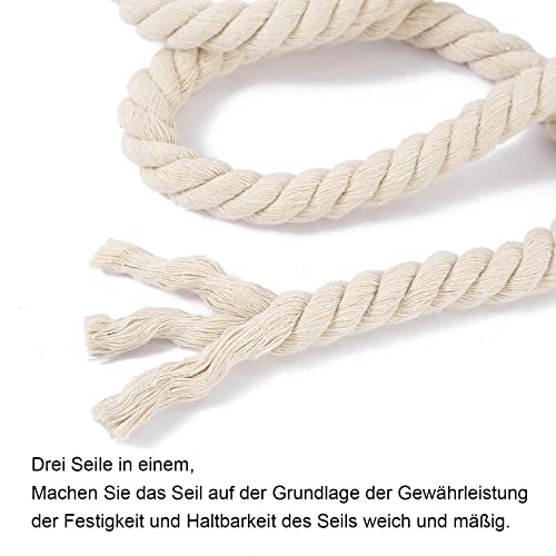 Cordón de algodón, cuerda de hilo de macramé, muchos tamaños, cuerda de algodón para manualidades, regalos (30 mm (5 m)