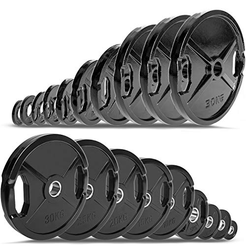 C.P. Sports - Par de discos olímpicos de hierro fundido de 50 mm con agujeros para agarrar (1,25 kg)