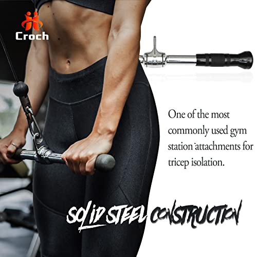 Croch Barra de tracción giratoria para bíceps con barra recta, sistema de fijación de polea de mano, equipo de entrenamiento para el gimnasio en casa (Revolving Straight Bar)