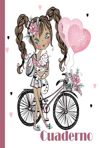 Cuaderno de ciclismo: Cuaderno de ciclismo, cuaderno de papel rayado para la escuela, estudiantes, regalo para niños, niñas, adolescentes, cuaderno de ciclismo, amante del ciclismo