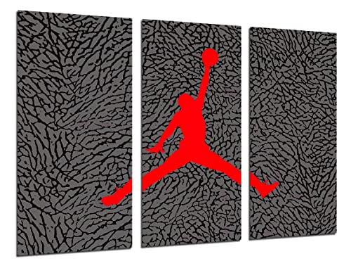 Cuadro Moderno Fotografico Michael Jordan, Jumpman logotipo, Salto histórico, Baloncesto, 97 x 62 cm, ref. 27370