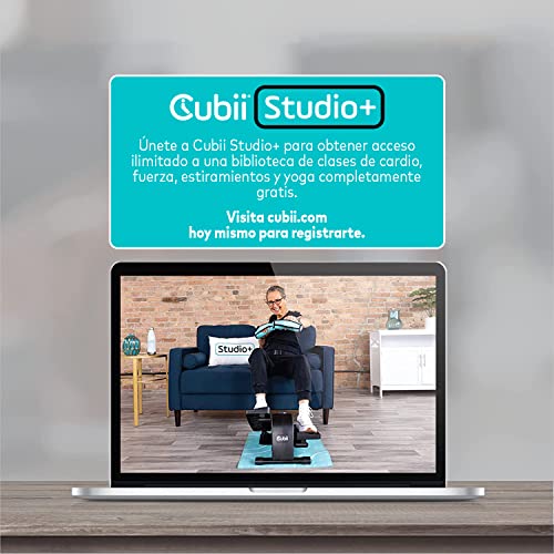 Cubii GO - Pedales Estáticos (con Ruedas) - Mini Elíptica de Escritorio para Fitness en Casa - Elíptica para Casa Pequeña - Ejercitador de Piernas Cubii - Pedaleo Personas Mayores