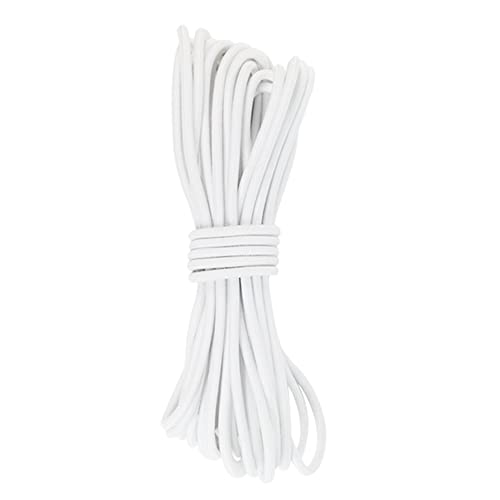Cuerda Elástica OKAEI de 3mm x 5m - Cordón Elástico de Alta Calidad en Blanco, Banda Elástica Flexible - Ideal para Proyectos DIY y Artesanía