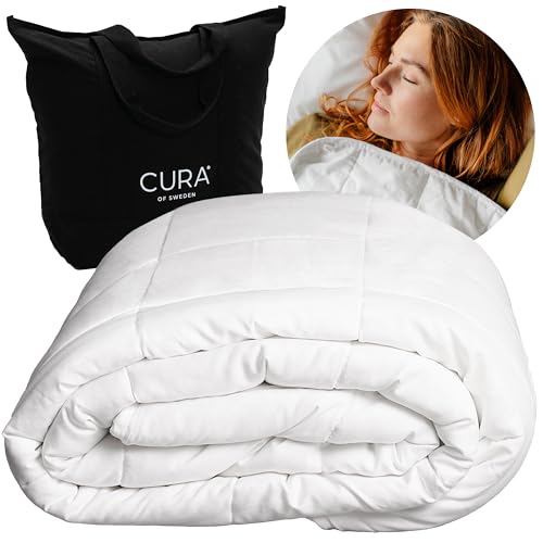 CURA Pearl Classic Weighted Blanket 150x210 9kg - Manta antiestres - Manta Pesada para un sueño Profundo y un Mejor Descanso - Manta con Peso 100% de algodón - Manta para la ansiedad