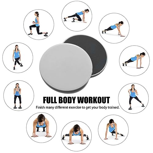 DDKY 1 par Fitness Sliders, Core Sliders, Exercise Sliders, Sliding Discs, Double-Sided for Fitness Exercises in The Gym and at Home,Home Gym-Grey