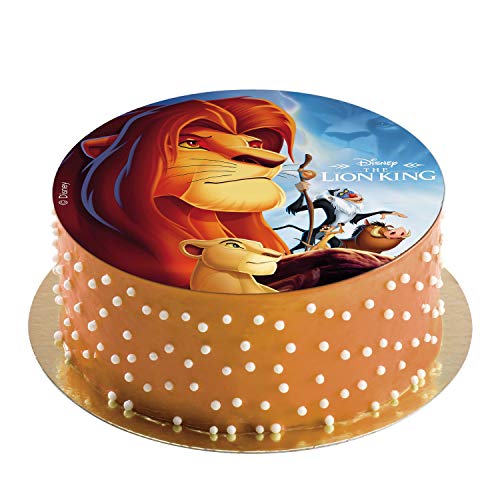 Dekora - Disco Comestible del Rey León para Decoración de Tartas de Cumpleaños - 20 cm