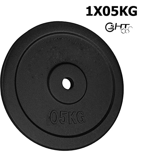 Discos de hierro fundido G5 HT SPORT Ø Agujero 25 mm para gimnasio y gimnasio en casa de 0,5 a 20 kg para mancuernas y pesas (1 x 05 kg)…