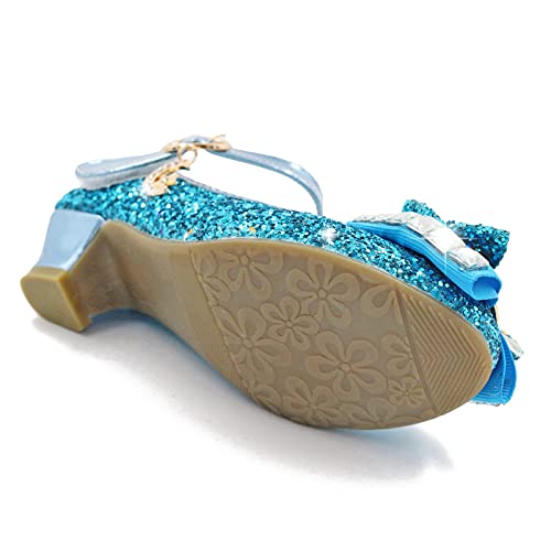 Disfraz Princesa Zapatos Zapatillas de Lentejuelas Antideslizante Niñas Zapatos de Tacón Zapatillas de Baile para Vestir Fiesta Cumpleaños Boda Infantil 26-38