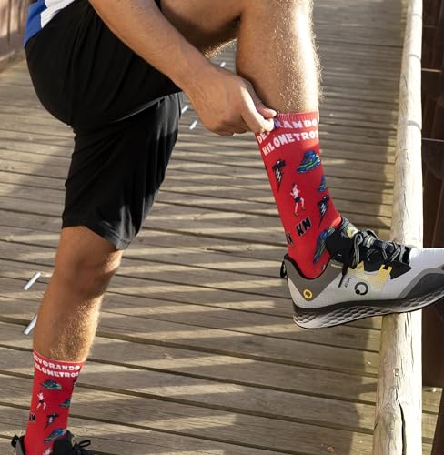 DIVER SOCKS Calcetines Deporte Hombre: Calcetines para Running, Ciclismo, Crossfit, Padel y Gimnasio -Calcetines hombre divertidos con diseños unicos para Atletas - Talla unica 40-46