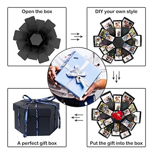 DIY Explosion Surprise Box DIY Handmade Photo Love Memory Scrapbooking Caja de Regalo para Navidad Cumpleaños Aniversario San Valentín Regalo de Boda