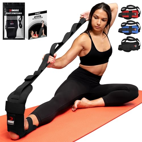 DMoose Yoga Strap Fascia Stretcher - Yoga Strap Fascia Stretcher Calf Stretcher & Foot Stretcher for Plantar Fasciitis Muscle Strain Ankle Injury - Exercise Strap for Stretching Leg Muscles