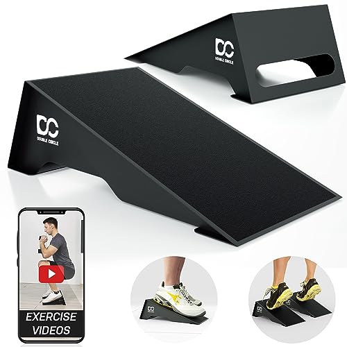 Double Circle Squat Wedge – Professional Squat Ramp for Weightlifting and Fitness – Squat Platform for Heel Elevated Squats and Calf Raises – Heavy-Duty Anti-Slip Squat Blocks