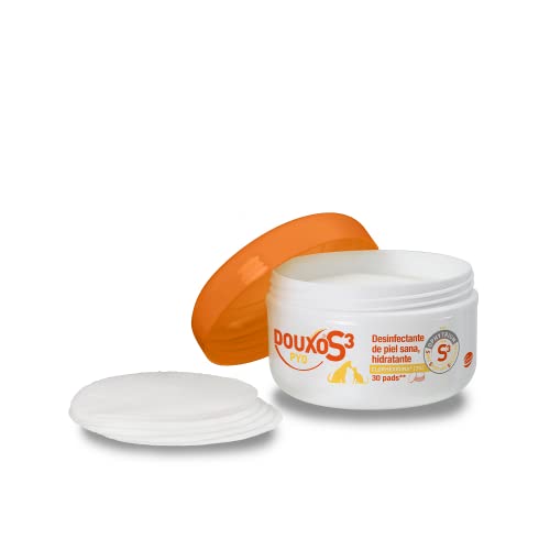 Douxo S3 Pyo Pads - Higiene de Perros y Gatos - Desinfectante de Piel Sana - Hidratante - Fragancia hipoalergénica - x30 Pads