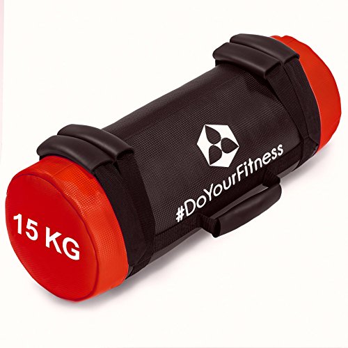 #DoYourFitness x World Fitness Power Bag Carolous 15 kg - Saco de Arena para Entrenamiento de Fuerza y Resistencia - Sandsack Cubierta de Nylon con Costuras Reforzadas - Rojo