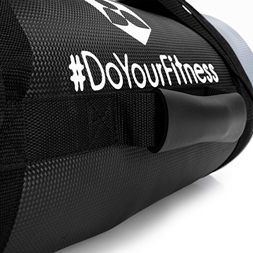 #DoYourFitness x World Fitness Power Bag Carolous 25 kg - Saco de Arena para Entrenamiento de Fuerza y Resistencia - Sandsack Cubierta de Nylon con Costuras Reforzadas - Gris