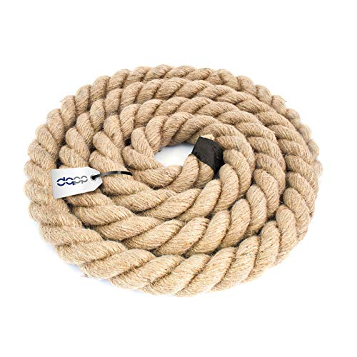 DQ-PP Cuerda DE Yute | Longitud 20m | Grosor 30mm | Cuerda de Fibra 100% Natural Marrón | Cuerdas Decorativa | Decoracion de Bricolaje | Macramé | Accesorios de Jardin