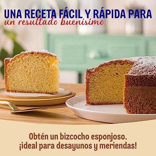 DR. OETKER Bizcocho Casero, preparado de repostería para bizcocho esponjoso (340 g) con sobre de azúcar glas (10 g), ideal como base para tartas, postres y pasteles (12 raciones)
