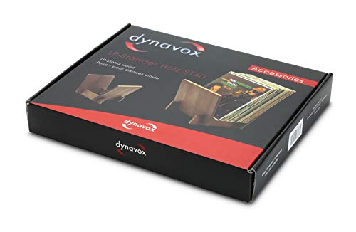 Dynavox Soporte ST40 para discos de vinilo de madera de pino, capacidad para 40 LP´s y simples, color negro