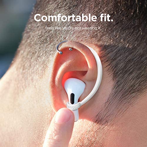 elago Ear Hooks Gancho de Oreja Compatible con AirPods Pro 2, 1, Compatible con AirPods 3, 2, 1 [US Patente Registrado] (Blanco)