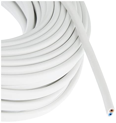 Electraline 10904, Cable para Extensiones H03VVH2-F, Sección, Blanco, 2 x 0.75 mm