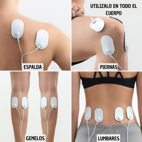 Electroestimulador Muscular para Fisioterapia en Casa Alivia el Dolor Abdominal y de Espalda | Aparato TENS Masajeador tipo Compex con Electrodos EMS