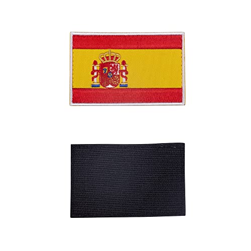 ELITRAINX Parche Bordado con Velcro - Bandera España - Parche para Mochilas y Chalecos de Cross Training y Gimnasio (Pack 2)