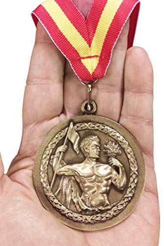 Emblemarket - Medalla de Metal Personalizable - Halterofilia - Color Oro - 6,4cm - Incluida Cinta de tu Elección