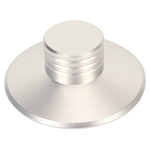Estabilizador de Peso Récord, Abrazadera Portátil para Discos de Vinilo, Fieltro de Algodón Inferior Que Reduce el Ruido y Reduce la Vibración para Reproductor de CD (Silver)