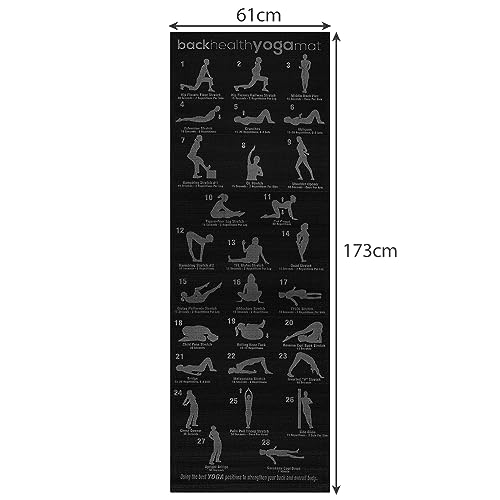 Esterilla de yoga 173 x 61 cm, plan de entrenamiento, pilates, fitness, gimnasia, antideslizante, 22974