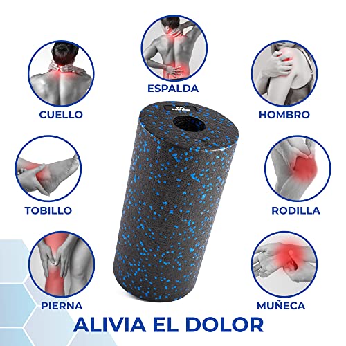 EVEREST FITNESS Rodillo fascial de 30 cm de dureza media en juego con libro de ejercicios (idioma español no garantizado), rodillo de masaje profesional para la espalda y la columna vertebral