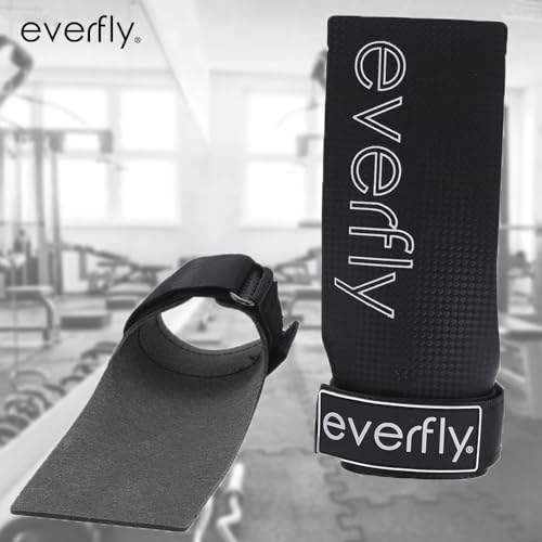 Everfly Calleras para Crossfit - Grips Sin Agujeros Fibra de Carbono – Guantes Gimnasio Hombre Mujer Protección de Manos - Diseño Ergonómico - Guantes Gym Pesas Fitness Halterofilia (E+)