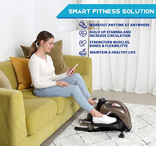 Exerpeutic 900E EXERWORK sin impacto Bluetooth Smart Cloud Fitness bajo escritorio elíptica con gancho extensible para silla y aplicación gratuita