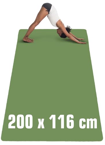 eyepower 200 x 116 esterilla de fitness XXL esterilla de yoga 6 mm antideslizante - alfombra deportiva para protección del suelo, estera deportiva grande, esterilla de gimnasia, esterilla de