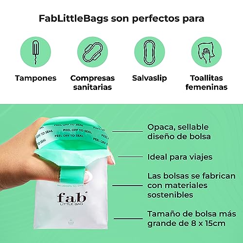 Fab Little Bag Unidad Dispensadora de Bolsas Sanitarias + Paquete de Recambio de 100 Bolsas - Para Oficinas, Hoteles, Aseos Públicos, Gimnasios (1 x Dispensador, 100 x Bolsas de Recambio)