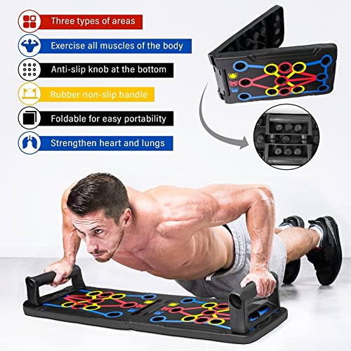 facaio Push Up Rack Board, Tabla de Flexiones Multifuncional, Upgrade Plegable, para Entrenamiento Muscular Equipo de Brazos Gimnasio Inicio
