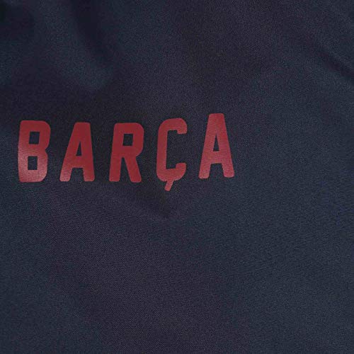 FC Barcelona - Chaqueta cortavientos oficial - Para hombre - Impermeable - Azul marino - Capucha - Grande