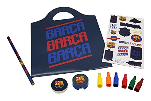 FC BARCELONA - Maletin Dibujo, para Pintar, Set de Papelería, Material Escolar, Para Niños, Accesorio Multicolor, Producto Oficial (CyP Brands)