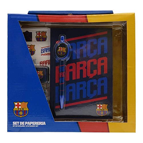 FC BARCELONA - Set de Papelería con Caja, Material Escolar, Accesorio Multicolor, Producto Oficial (CyP Brands)