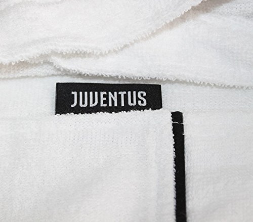 FC Juventus Logo 2017/18- albornoz con capucha, producto oficial, para niños de 6, 8, 10, 12, y 14 años. Negro. 100% tela de toalla de puro algodón, color blanco y negro ANNI 8 / 10