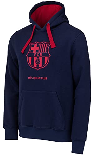 FCB Sudadera con capucha Barca - Colección oficial FC Barcelona, Azul Marino, XL