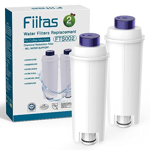 Fiitas DLSC002 Filtros para De longhi Máquina Café, Descalcificante Compatible con De Longhi Serie Magnifica S, ECAM, ESAM, ETAM (2 unidades)