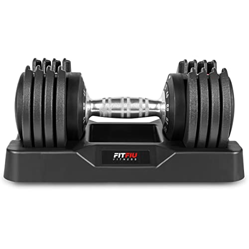 FITFIU Fitness PA-115 - Mancuerna ajustable de 2,3kg hasta 11,5kg para entrenamientos musculación indoor, pesa regulable hasta 11,5kg