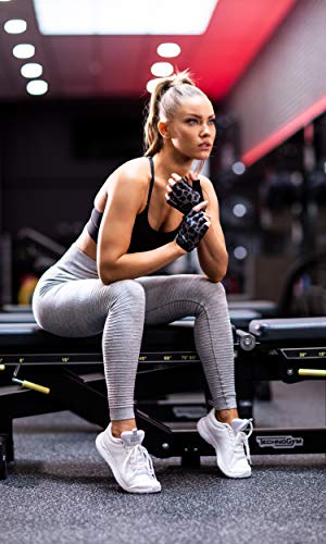 Fitgriff® Guantes de Gimnasio V3 - Hombre y Mujer - para Gym, Fitness, Deporte, Entrenamiento, Powerlifting, Levantamiento de Pesas - Antideslizante - Workout Gloves (Leopard, Size 6)