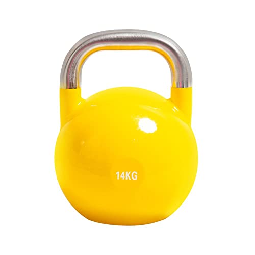 Fitness Tech - Kettlebell de Competición - Pesa Rusa - Entrenamiento de Alto Rendimiento - Material Acero Fundido Macizo - 14 Kg
