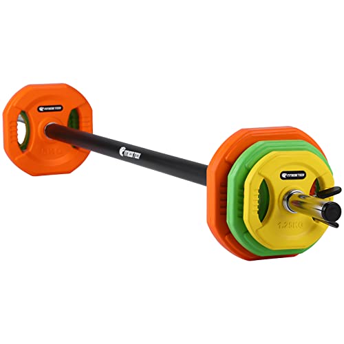Fitness Tech - Set Completo de Pesas y Barra - Body Pump - Entrenamiento Funcional - Definición, Musculación y Entrenamiento (30KG)