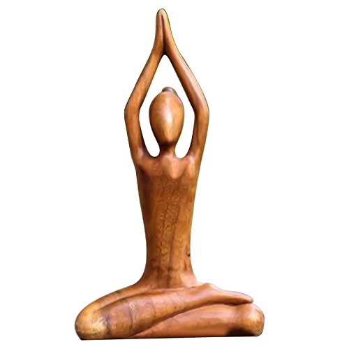 FIYSON Figura de escultura de yoga para mujer, escultura de talco, yoga, estatuas de yoga de polirresina, decoración para el hogar, sala de estar, regalo para amantes del yoga, 18 cm (estilo 2)