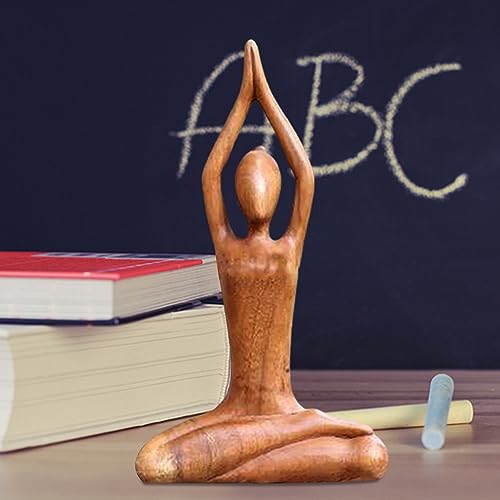 FIYSON Figura de escultura de yoga para mujer, escultura de talco, yoga, estatuas de yoga de polirresina, decoración para el hogar, sala de estar, regalo para amantes del yoga, 18 cm (estilo 2)